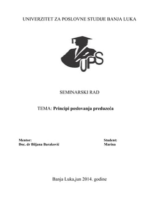 Principi poslovanja preduzeća