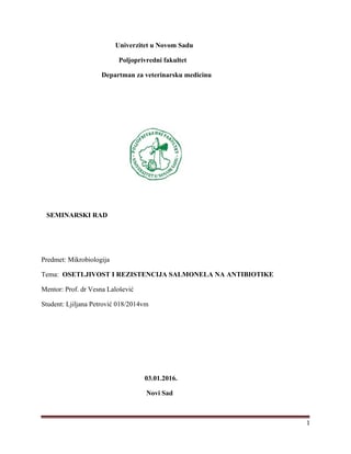 Osetljivost i rezistencija Salmonele na antibiotike