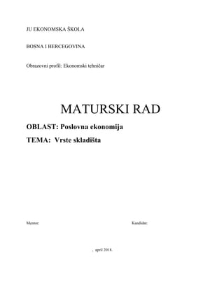 Logistika i vrste skladišta