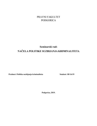 Nacela politike suzbijanja kriminaliteta