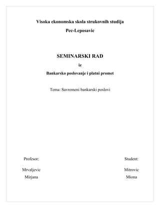 Bankarsko poslovanje i platni promet