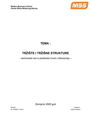 Tržište i tržišne strukture