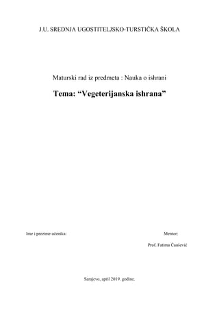 Vegeterijanska ishrana