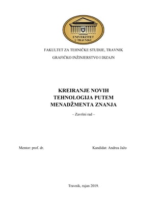 Kreiranje novih tehnologija putem menadžmenta znanja