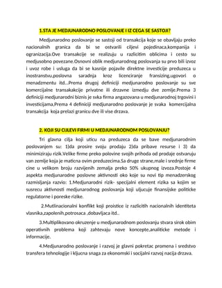 Osnovi Medjunarodnog Poslovanja