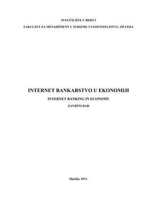 Internet bankarstvo u ekonomiji