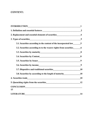 Securities/Hartije od vrednosti