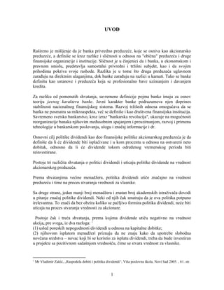 Dividendna politika banaka