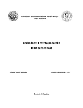 Bezbednost i zaštita podataka: rfid bezbednost