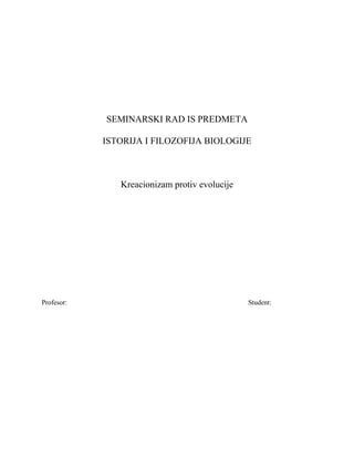 Kreacionizam protiv evolucije