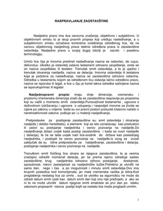 Raspravljanje zaostavštine