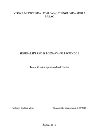 Žitarice i proizvodi od žitarica