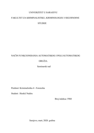 Način funkcionisanja automatskog i poluautomatskog oružja
