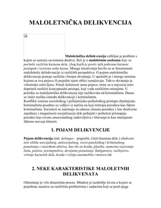 Maloletnička delikvencija