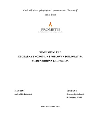 Globalna ekonomija i poslovna diplomatija