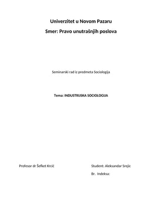 Industrijska sociologija