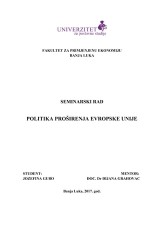 Politika proširenja evropske unije