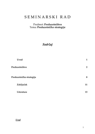 Preduzetnicke strategije