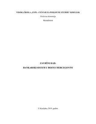 Bankarski sistem u Bosni i Hercegovini