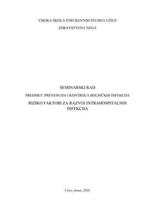 Riziko faktori za razvoj bolnickih infekcija