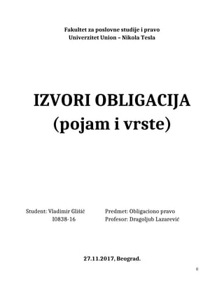 Izvori Obligacija