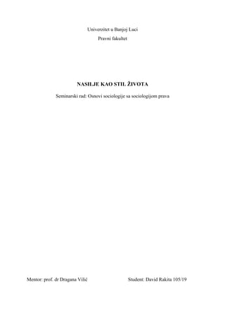 Nasilje kao način života