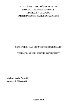 Glagolska vremena u francuskom jeziku