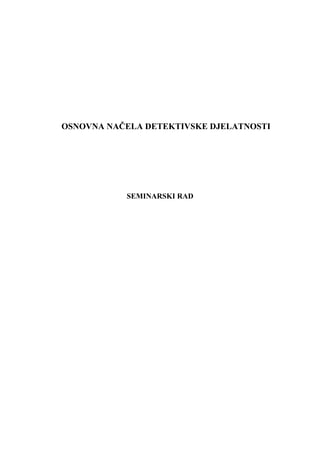 Osnovna načela detektivske djelatnosti