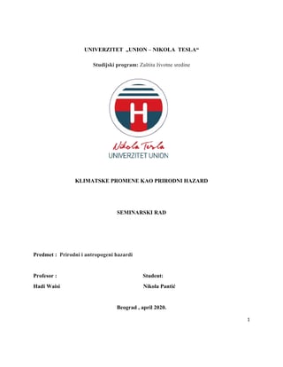 Klimatske promene kao prirodni hazard