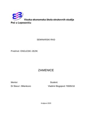 Zamenice u engleskom jeziku