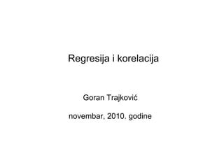 Korelacija i linearna regresija