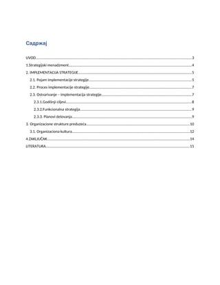 Implementacija strategije