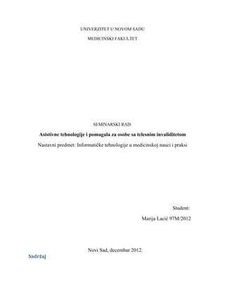 Asistivne tehnologije i pomagala za osobe sa telesnim invaliditetom