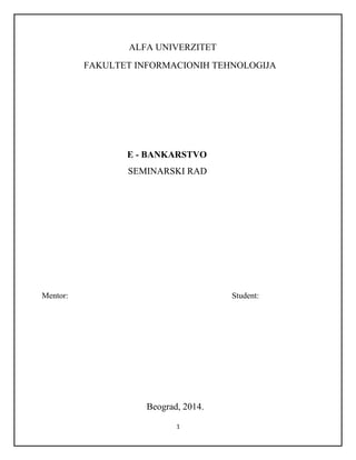 Elektronsko bankarstvo