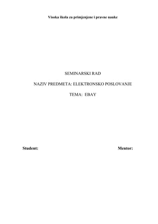 Analiza poslovanja kompanije eBay