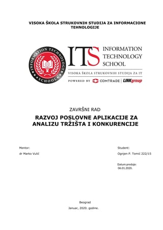 Razvoj poslovne aplikacije za analizu trzsista i konkurancije