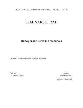 Razvoj malih i srednjih preduzeca