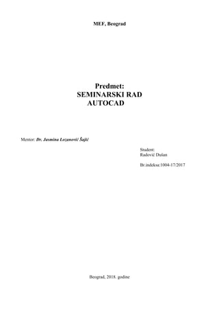 Uvod u AutoCAD: seminarski rad