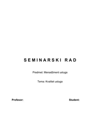 Kvalitet usluga