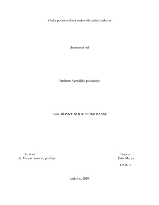 Depozitni potencijal banke