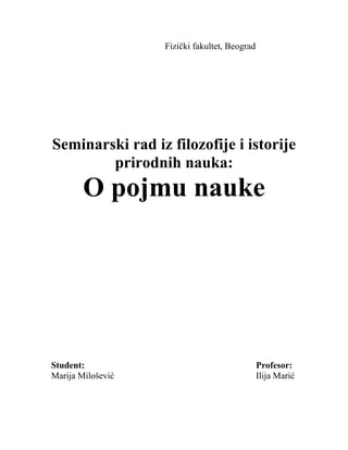 O pojmu nauke
