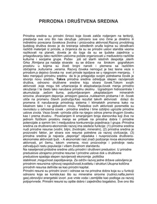 Prirodna i društvena sredina