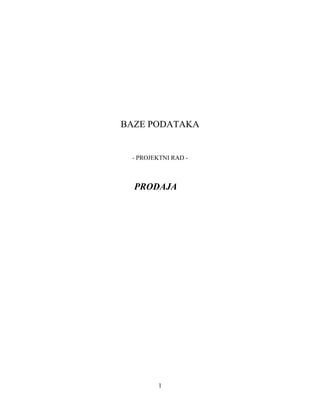 Baze podataka – Projekat