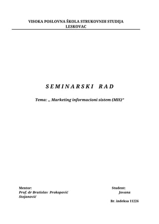 Marketing informacioni sistemi (MIS)