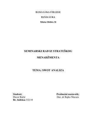 SWOT analiza