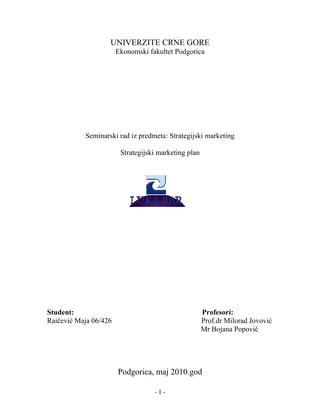 Luka Bar – Strategijski marketing plan