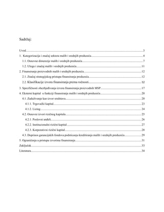 Eksterni kapital u funkciji finansiranja malog biznisa