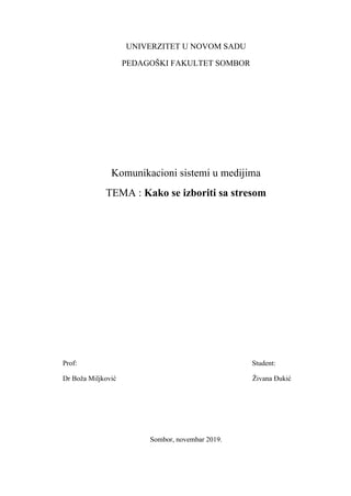 Kako se izboriti sa stresom