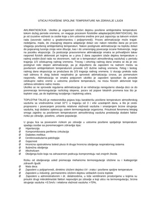 Uticaj spoljašnje temperature na zdravlje ljudi