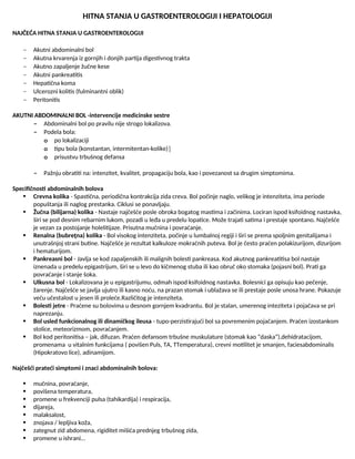 Hitna stanja u gastroenterologiji i hepatologiji